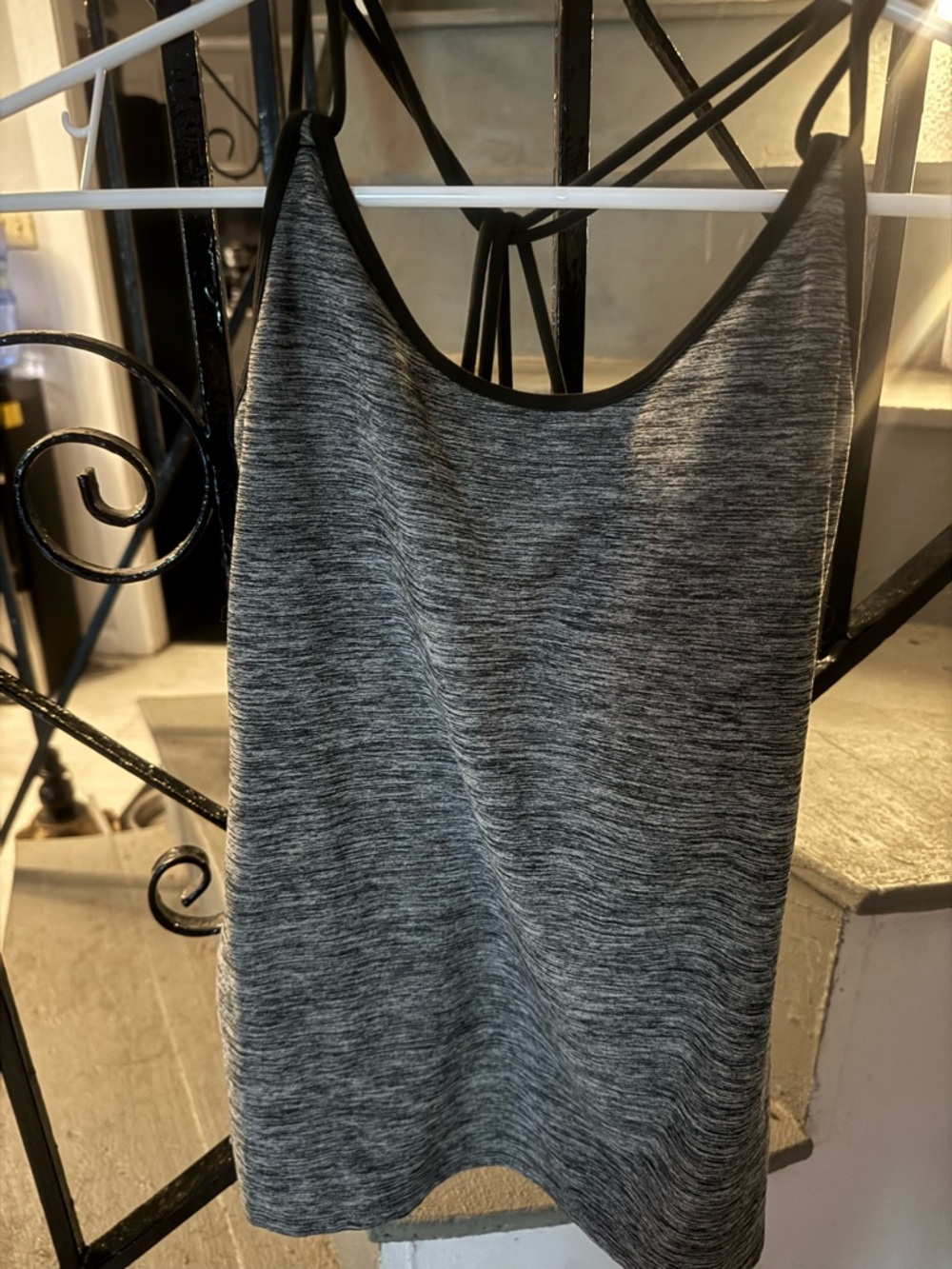 Hollister Grey Heather Tank with Black Trim